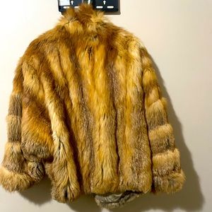 Vintage Fox Fur Bomber Jacket size L-XL Unisex